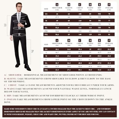 WULFUL Men's 2 Piece Suits Slim Fit Two Button Blazer Jacket Pants Set for Party,Wedding and Business Black - Image 5
