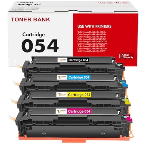 054 Toner Cartridge Set 054H MF644Cdw MF642Cdw Compatible Replacement for Canon 054 054H CRG-054 Color ImageCLASS MF644Cdw MF642Cdw LBP622Cdw MF641Cw Printer Ink (Black Cyan Magenta Yellow, 4-Pack) - Image 1