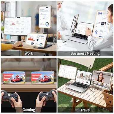 LivElect-m 15.6" Triple Laptop Screen Extender, FHD 1080P IPS Laptop Monitor Extender, Detachable Screen Travel Monitor Laptops with Speakers, Plug&Play, Compatible with Mac/Android/Win - Image 7