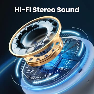 Ear Buds Bluetooth Headphones 50H Playtime Wireless Earbuds with Wireless Charging Case Dual LED Display Bluetooth earbuds Deep Bass Stereo in Ear Headphones for Smartphone Laptop Sports Workout White - Image 3