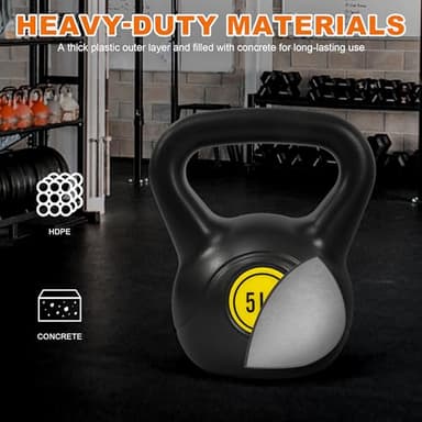 Fitvids Kettlebell Sets 4 Piece Strength Training KettleBells Weight Set 5lb, 10lb, 15lb, 20lb Kettle Bell - Image 4