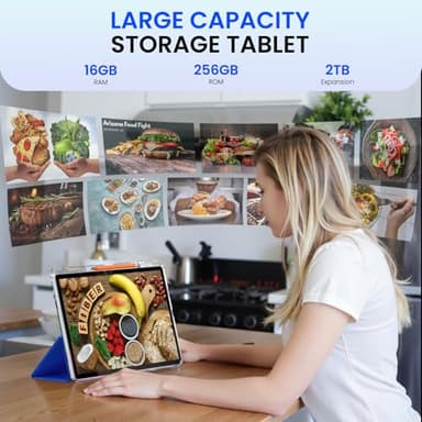 14 inch Large Screen Tablet, Android 15 Tablet 16GB RAM 256GB ROM, 1920 * 1200 IPS FHD Display, Widevine L1, 10000mAh 18W Charging, Wi-Fi & Bluetooth, 4G LTE, with Stand Case & Stylus - Image 5