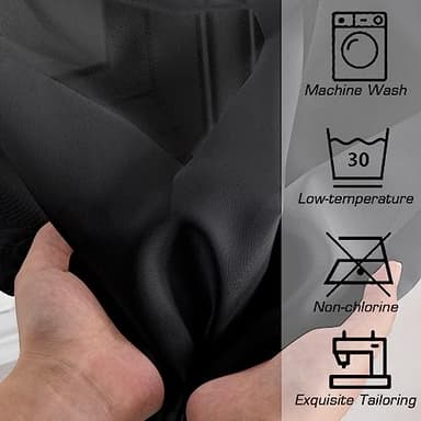 Simplebrand Black Sheer Curtains 90 Inches Long, Light Filtering Rod Pocket Solid Color Window Sheer Curtain Panels, Elegant Curtains & Drapes for Living Room, Bedroom 2 Panels (Black, 42" W x 90" L) - Image 7