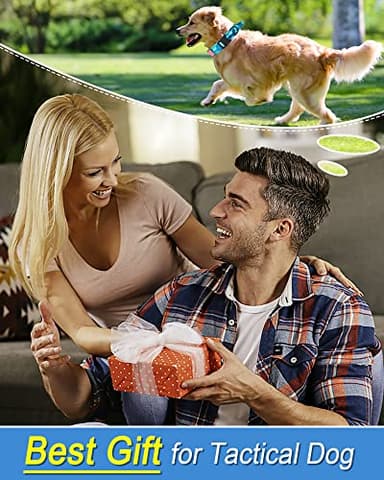 Hotsky Tactical Dog Collar, Adjustable Military Training Nylon Airtag Collar with Handle and Heavy Duty Metal Buckle for Medium Large Dogs, with Airtag Holder and Two Patches（Blue Camo,L） - Image 7