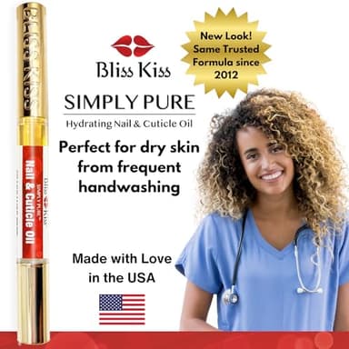 Bliss Kiss | 1 Fragrance Free | Nail Oil Cuticle Pen w/Vitamin E & Jojoba⏤Nail Strengthener Nail Growth Serum for Brittle Peeling Breaking Thin Nails - Image 9