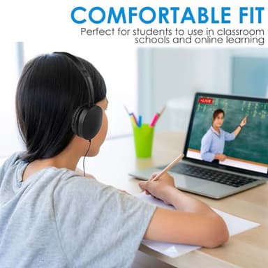 XOSDA Kids Bulk Headphones for Classroom 5 Pack, Wholesale Children Class Set Headphones for Schools, Student, Libraries, Computer Lab(Black,5 pcs) - Image 4