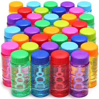 48 Pack Bubble Bottle with Wand Attached to the Cap (8 Colors), Bubbles Bulk Set for Kids Party Favors, Blower Bubbles Refill Toy for Toddler Summer Outside, Birthday Gift, Goody Bag Stuffers Supplies - Image 7