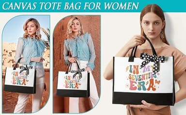 70th Birthday Gifts for Women, Unique 1955 Birthday Gifts for 70 Year Old Women Birthday Gifts Basket, Fabulous 70th Happy Birthday Gift Idea for Mom Lady Sister Friend Wife Grandma w/Canvas Tote Bag - Image 9