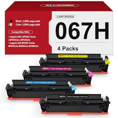 067H High Yield Toner Cartridge Compatible Replacement for Canon 067H 067 High Capacity Works for Canon Color imageCLASS MF650C LBP630C Series MF656Cdw MF653Cdw MF654Cdw LBP632Cdw Printer 4-Pack - Image 1