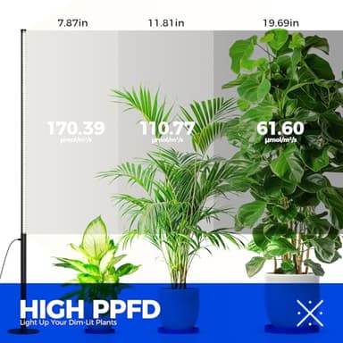 Barrina T10 Pro Standing Grow Light with Timer, 42W, 5000K, Full Spectrum Vertical Tall Grow Lights for Indoor Plants, Wide Coverage, 4FT to 5.6FT Height with Foot Switch, for Flower and Tall Plants - Image 3