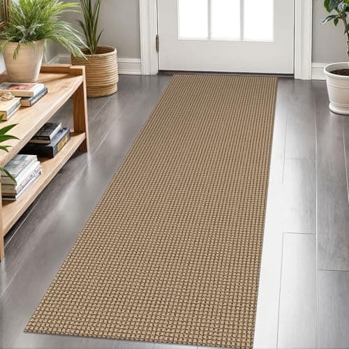 KOZYFLY Boho Runners for Hallways 2x6 ft Washable Kitchen Runner Non Slip Rubber Backed Hall Runners Cotton Entryway Runner Rugs Floor Carpet for Indoor Backdoor Bedroom Kitchen, Tan/Orange/Brown - Image 1