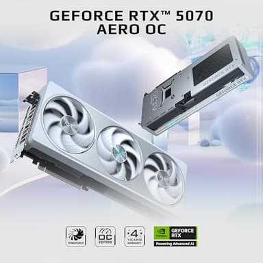 GIGABYTE GeForce RTX 5070 AERO OC 12G Graphics Card, 12GB 192-bit GDDR7, PCIe 5.0, WINDFORCE Cooling System, GV-N5070AERO OC-12GD Video Card - Image 2