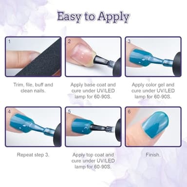 JODSONE 20 Colors Gel Nail Polish Kit with U V Light Base Top Matte Coat High Shine Vibrant Nail Gel Equipped with Manicure Tools - Image 8