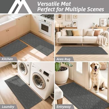 COSY HOMEER 48x20 Inch/30X20 Inch Kitchen Rug Mats Made of 100% Polypropylene 2 Pieces Soft Kitchen Mat Specialized in Anti Slippery and Machine Washable (Grey) - Image 7