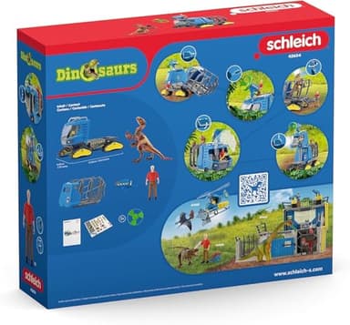 Schleich Dinosaurs Realistic Dakotaraptor and Truck with Scientist Figurine Playset - Jurassic Collection Dinosaur Action Figure and Vehicle with Scientist for Boys and Girls, Gift for Kids Age 4+ - Image 9