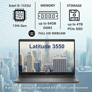 Dell Latitude 3550 Business Laptop Computer, 32GB DDR5 RAM, 1TB PCIe SSD, 13th Gen Intel 10-Core i5-1335U (Beat i7-1255U), 15.6" FHD, WiFi 6E, Bluetooth 5.3, USB4 Type-C, Windows 11 Pro - Image 2