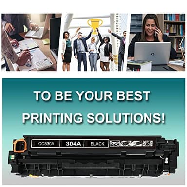 304A Toner Cartridges 4-Pack Replacement for HP 304A Works with Color Laserjet CP2025,CM2320fxi MFP,CM2320nf MFP,CM2320n MFP; Color CP2025dn ,CP2025n Printers (Black,Cyan, Magenta, Yellow - Image 6