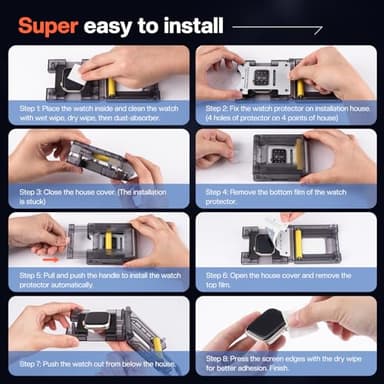 Tensea 6Pack Compatible with Apple Watch Series 11/10 Screen Protector 46mm Accessories, Soft Film with Installation Kit, Face Case Cover for iWatch Series 11/10 - Image 7