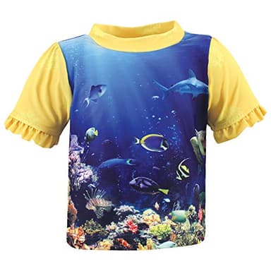 Hudson Baby Unisex Swim Rashguard Set, Girl Coral Reef, 4 Toddler - Image 2