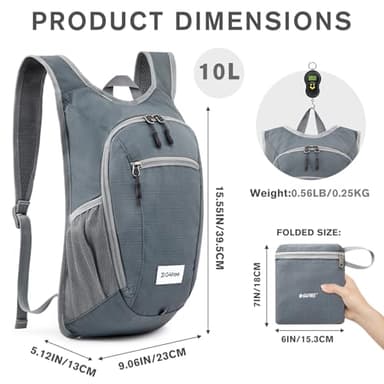 G4Free 10L/15L Hiking Backpack Lightweight Packable Hiking Daypack Small Travel Outdoor Foldable Shoulder Bag - Image 8