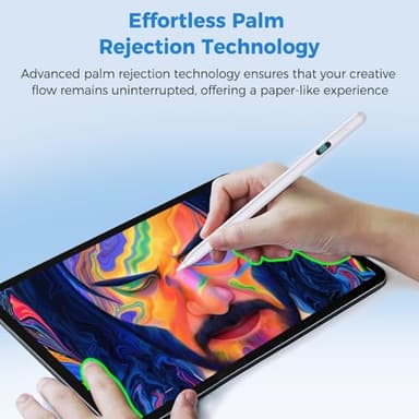 iPad Pencil with Magnetic&5 Extra Tips,USB-C Faster Charge,Stylus Pen Compatible with iPad 6-11th/A16,Air M3/M2/3-5th,Pro M4/11/12.9/13inch,Mini 5th-7th/A17Pro (White) - Image 5