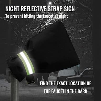 OYOUNGNI Outdoor Faucet Covers for Winter Freeze Protection, Waterproof Thickened Socks, Reusable Insulated Spigot Cover, 8.3" H x 5.9" W, 3 Pack Black - Image 5
