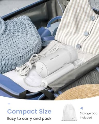 BEAUTURAL Steamer for Clothes, Portable Garment Wrinkle Remover, Fast 30s Heat-up, Foldable and Handheld, 120V Only (Not for 220V Europe) - Image 3