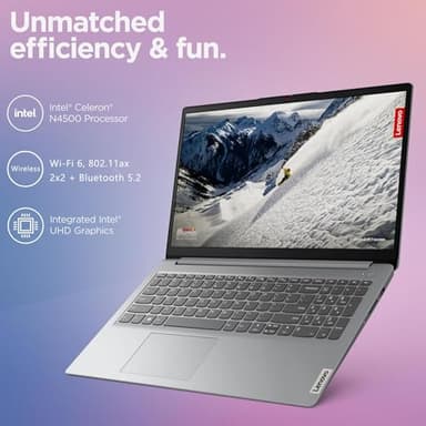 Lenovo IdeaPad 1 Laptop Computer for Home and Business Student, 32GB DDR4 RAM, 1TB PCIe SSD, 15.6" FHD, Intel Dual-Core Processor, WiFi 6, Bluetooth, Type-C, HDMI, Windows 11 Pro(Renewed) - Image 2
