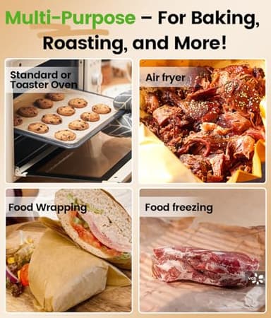 200 PCS Unbleached Parchment Paper Sheets for Baking 12x16 Inches, Non-Stick and Non-Toxic Pre-cut Parchment Sheets for Oven, Cooking, Grilling, Air Fryer and Steaming - Fit for Half Sheet Pans - Image 6