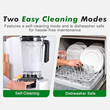 Kitchen in the box Blender 68 OZ, 1500 Watt Professional Smoothie Blenders with Stainless Steel Blades, BPA Free Blender for Frozen Drinks, Ice Crush, Protein Shakes (Silver) - Image 7