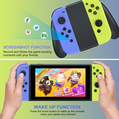 Switch Controller,Replacement for Switch OLED Lite,Wireless Remote with Dual Vibration,Motion Control,Screenshot,6-Axis Gyro,Wake-Up,Anti-Slip grip Joystick,Left Right Gamepad,No NFC,(Blue and Yellow) - Image 3