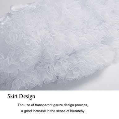 Women's Elastic Waist Chiffon Petticoat Puffy Tutu Tulle Skirt Princess Ballet Dance Pettiskirts Underskirt White - Image 5