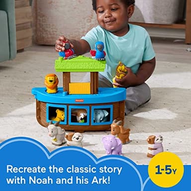 Fisher-Price Little People Toddler Toy Noah’s Ark Playset with 12 Animals & Noah Figure for Pretend Play Kids Ages 1+ Years - Image 2