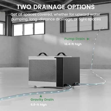 Waykar 125 Pint Crawl Space Dehumidifier with Pump and Drain Hose for commercial, Basements, and Water Damage Unit for Spaces up to 6500 Square Feet, Smart Humidity Control - 5-Year Quality Coverage - Image 5