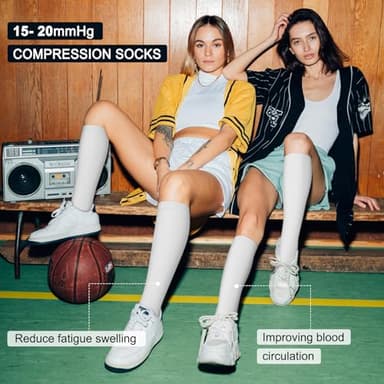 Iseasoo 4 Pairs Compression Socks for Women Circulation-Best Support for Nurses,Running,Athletic,Travel S-M - Image 3