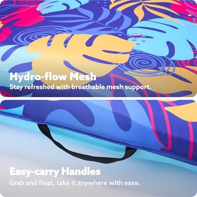 SLOOSH Inflatable Pool Floats Raft - XL Fabric Covered Pool Mat Lounger Floaties for Adults, Ultra Comfort Inflatable Water Float with Headrest for Beach Lake Swimming Pool Floating 68"X34" (Blue) - Image 3