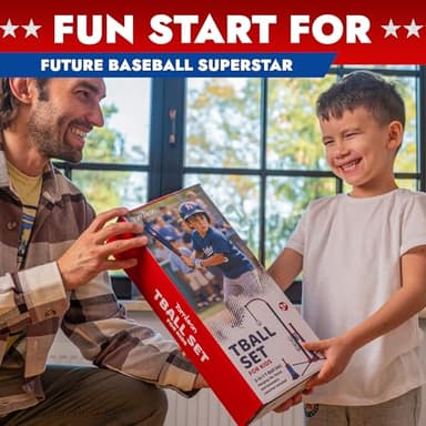 3-in-1 Baseball Set for Kids and Toddlers Ages 3-5 – Includes Tee Ball Stand, Hanging Tee, Automatic Ball Launcher, and 6 Softballs – Adjustable Height for Indoor/Outdoor Play – Sports Gift for Boys - Image 7