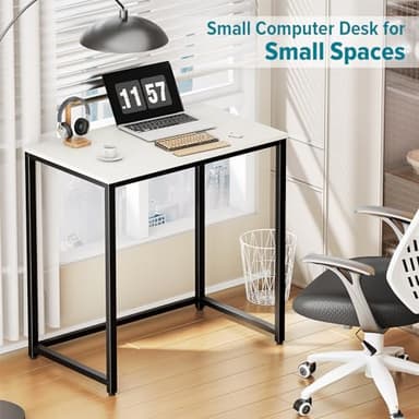 SINPAID Small Computer Desk - 31.5" Modern Gaming & Study Desk for Small Spaces, White - Image 5