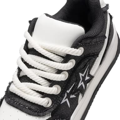 DREAM PAIRS Women's Sneakers Walking Lace-Up Comfortable Casual Rube Flat Low-Top Fashion Sneakers Shoes.,Size 9,Black,SDFN2437W - Image 2