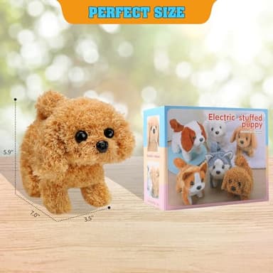 KSABVAIA Plush Teddy Toy Puppy Electronic Interactive Dog - Walking, Barking, Tail Wagging, Stretching Companion Animal for Kids Toddlers. - Image 6