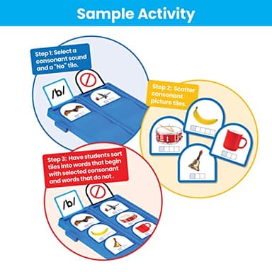 hand2mind Sort That Sound! Activity Set​, Phonemic Awareness, ESL Teaching Materials, Science of Reading Manipulatives, Letter Sounds for Kindergarten, Speech Therapy Tools, Phonics Flash Cards - Image 5
