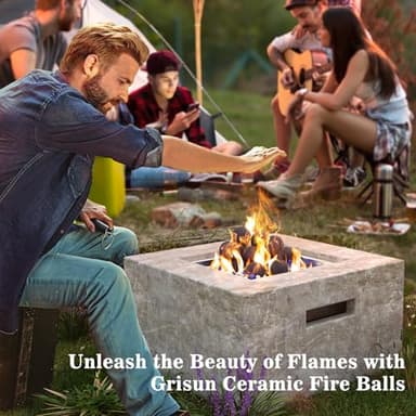 GRISUN Black Round Ceramic Fire Balls for Fire Pit, 4 Inch Tempered Fire Stones for Natural or Propane Fireplace, Safe for Outdoors and Indoors Fire Pit Reusable Fireballs, Set of 12 - Image 6