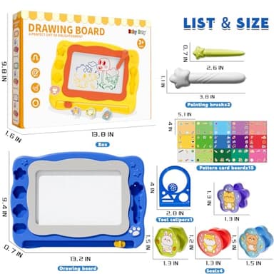 Large Magnetic Drawing Board for Toddlers, Magnetic Doodle Board for Kids, Etch A Sketch Magnet Erasable Writing Pad, Preschool Education Travel Toys for Kids Boys Girls Age 3 4 5 6 7 8 Years Old - Image 7