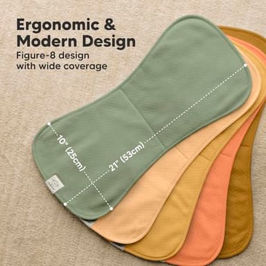 KeaBabies 5-Pack Organic Burp Cloths Baby Girl, Boy - Extra Large, Absorbent Baby Burp Cloths, Soft Burping Cloths for Babies, Newborn Burp Clothes, Cotton Burp Rags, Thick Burp Cloth (Phase/Quin) - Image 3