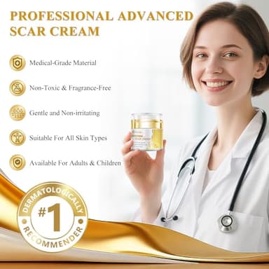 Silicone Scar Cream Scar Gel, Advanced Scar Cream for Surgical Scars, C-Section, Injury, Stretch Marks, Acne, Burns, Keloids, Old & New Scars, 1.85 Oz (55g) - Image 7