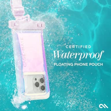 Case-Mate Soap Bubble IP68 Waterproof Phone Pouch - Floating Waterproof Phone Case w/Crossbody Lanyard - Cruise Ship Travel Essentials - Compatible w/All Devices - Touchscreen Friendly - Iridescent - Image 6