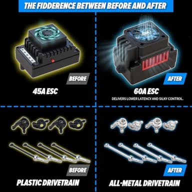 Hosim 1/10 RC Cars for Adults 62+KMH, Brushless Remote Control Car Fast, 2S Bettery RC Monster Trucks 4X4 Waterproof Off Road - Image 6