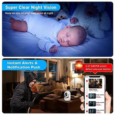 2K Pan/Tilt Security Camera, WiFi Indoor Cameras for Home Security with AI Motion Detection, Pet/Dog/Baby Camera with Phone App, 2-Way Audio, 24/7, Siren, TF/Cloud Storage - Image 5