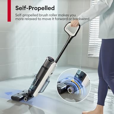 Ultenic Wet Dry Vacuum Cleaner,Cordless Vacuum Mop Combo with Self-Cleaning,Smart Mess Detection,50mins Runtime,3-in-1 Vacuum Mop for Hard Floors,Edge Cleaning,LED Display,Black,AC1 Elite - Image 7