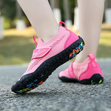 UBFEN Kids Water Shoes for Boys Girls Quick Dry Lightweight Aqua Socks for Toddlers Little Big Kid Barefoot Beach and Pool Sports Non-Slip Swim Shoes D Pink 12.5 Little Kid - Image 4